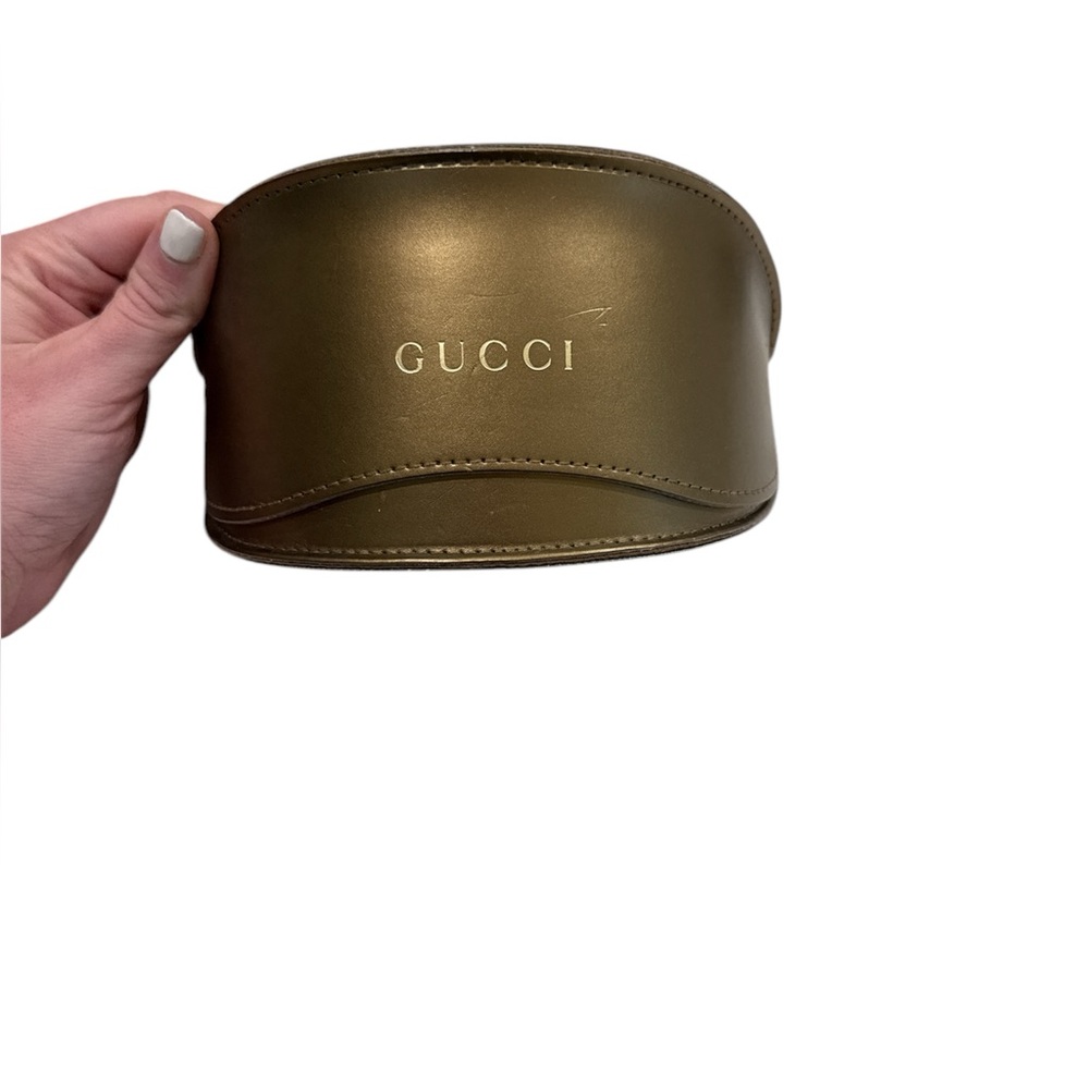 GUCCI authentic Bronze gold Protector Clam Case ONLY for Sunglasses host pick